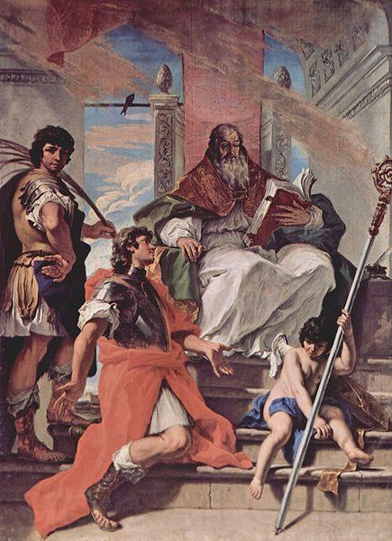 RICCI, Sebastiano Rusticus von Verona sowie ein Engel Norge oil painting art